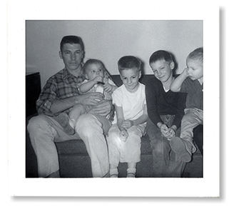 Jim Kellison and his four sons in 1962